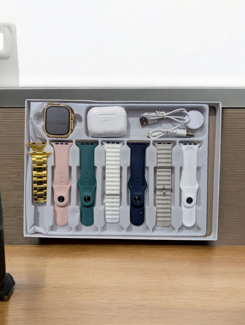 i20 Ultra Smartwatch + EarPods & 7 Straps – Ultimate Combo!
