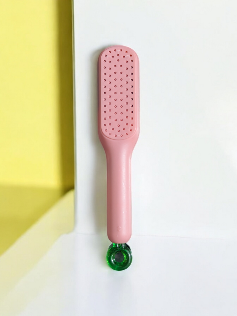 Self-Cleaning Anti-Static Hair Brush with Retractable Bristles – Effortless Grooming & Tangle-Free Hair