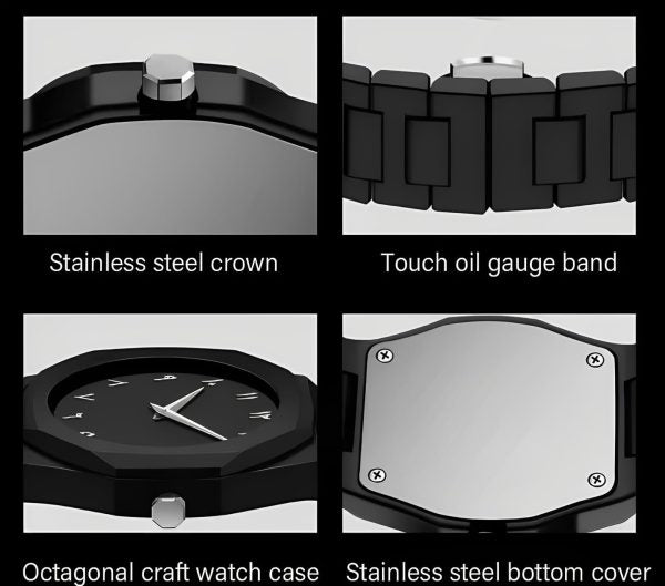 Black Aura Quartz Watch – Lightweight Design, Arabic Dial Black Aura Arabic Watch For Men – Trendy Fiber Plastic Timepiece With Arabic Numerals