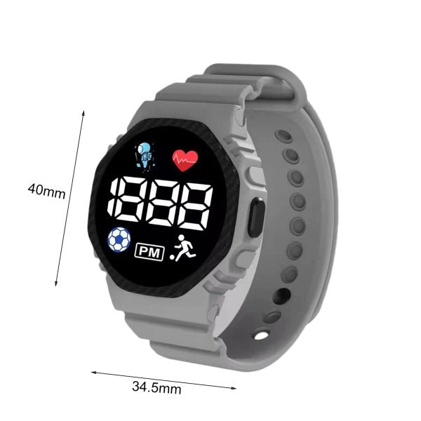 Stylish Digital Wrist Watch for All Ages – Durable Silicone Strap, Cell Operated (No Box)