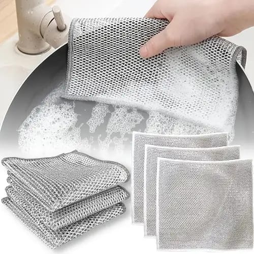 PACK OF 10 Pcs Dish Washing Cleaning Cloth | Metal Wire Dish Washing Rugs For Kitchen Dishes