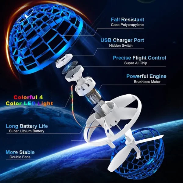 Flying Nova Pro Spinner – Magic Flying Ball Toy for Kids (Random Color)