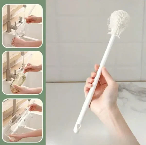 Silicone Bottle Brush – Flexible, Durable & Eco-Friendly – Long Handle Cleaning Brush