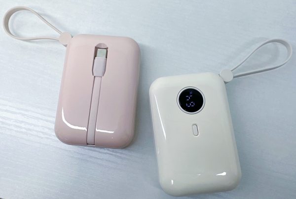 P11 Mini Power Bank 10000mAh | Built-in Charging Cable | Compact Design | Random Color