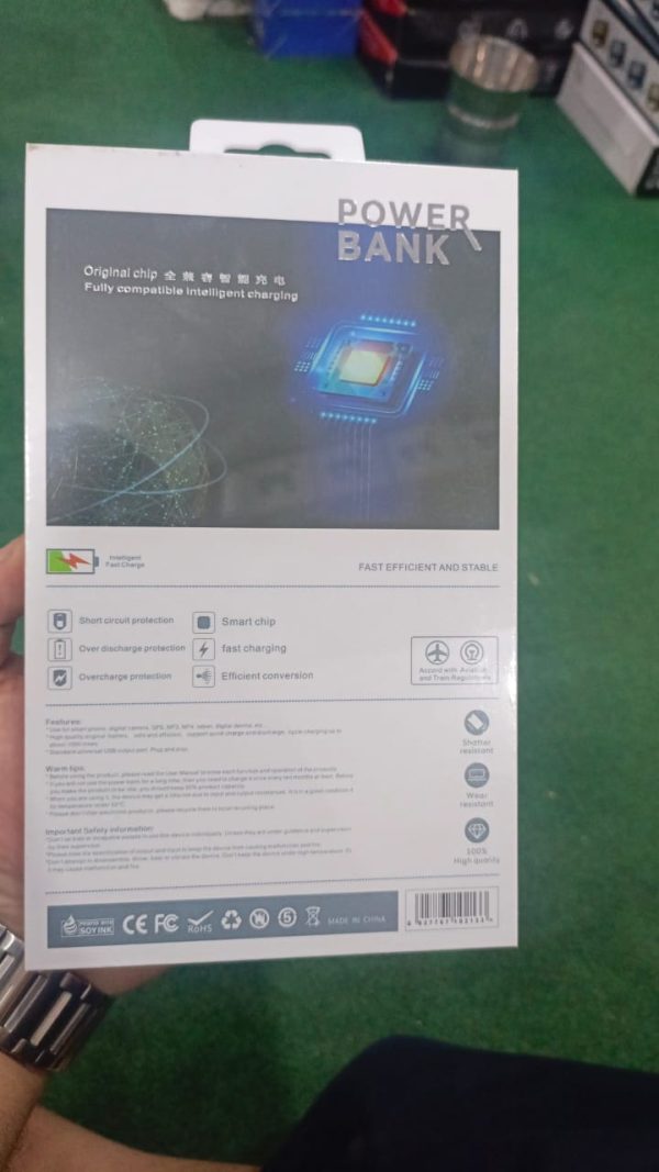 P11 Mini Power Bank 10000mAh | Built-in Charging Cable | Compact Design | Random Color