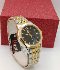 Ma1 Pro King Gents Silver Gold Watch | Stainless Steel Diamond Cut Quartz Watch for Men & Boys | Random Dial & Strap Color
